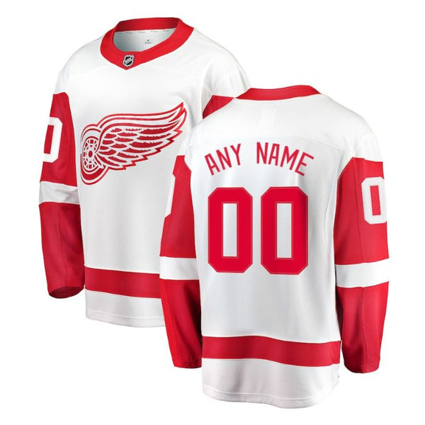 Detroit Red Wings Unisex Away Breakaway Custom Jersey - White - Champions Jerseys