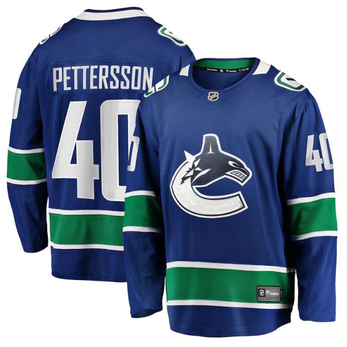 Elias Pettersson Vancouver Canucks Team Home Premier Pro Breakaway Player Jersey - Blue - Champions Jerseys