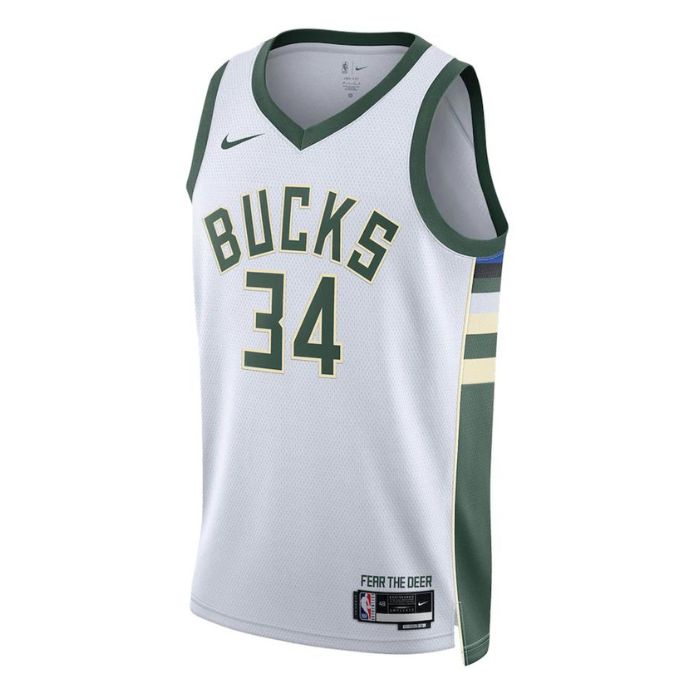 Giannis Antetokounmpo Milwaukee Bucks Unisex 2022/23 Swingman Jersey - Association Edition - White - Champions Jerseys