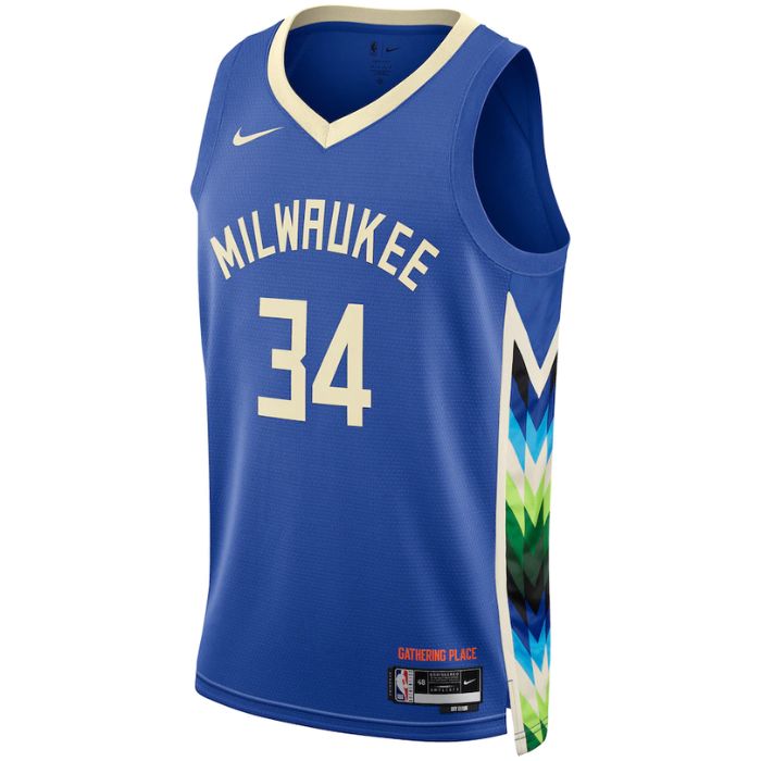 Giannis Antetokounmpo Milwaukee Bucks Unisex 2022/23 Swingman Jersey - City Edition - Royal - Champions Jerseys