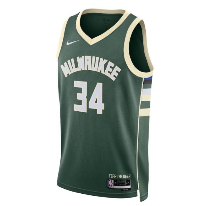 Giannis Antetokounmpo Milwaukee Bucks  Unisex 2022/23 Swingman Pro Jersey - Icon Edition - Hunter Green - Champions Jerseys