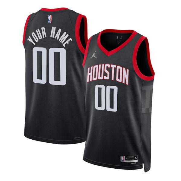 Houston Rockets  Unisex 2022/23 Swingman Custom Jersey - Statement Edition - Black - Champions Jerseys