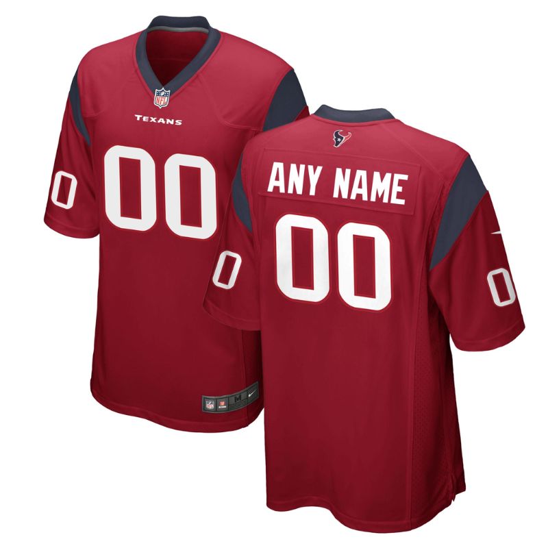 Houston Texans Team Alternate Customized Game Unisex Jersey - Red - Champions Jerseys