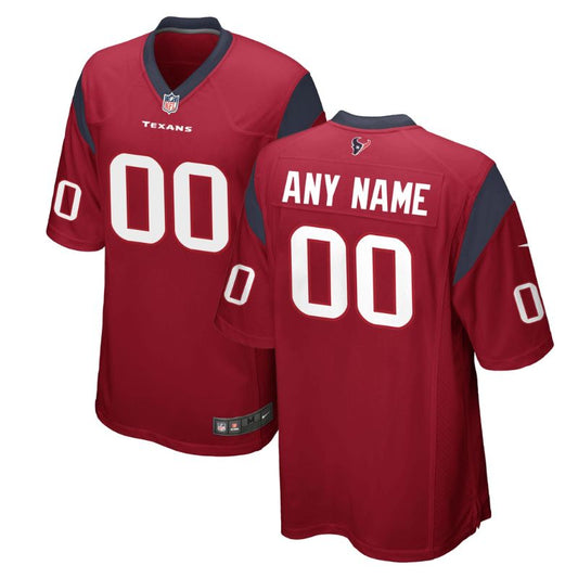 Houston Texans Team Alternate Customized Game Unisex Jersey - Red - Champions Jerseys