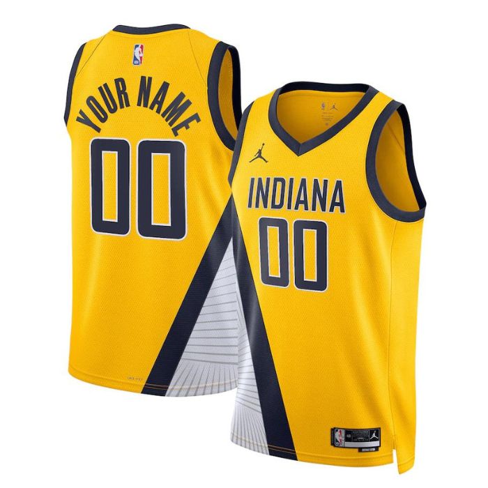 Indiana Pacers Unisex 2022/23 Swingman Custom Jersey - Statement Edition - Yellow - Champions Jerseys