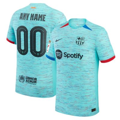 Barcelona 2023/24 Third Custom Jersey - Aqua / Any Name