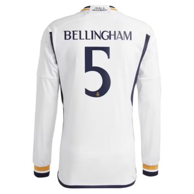 Jude Bellingham Real Madrid Home Shirt 2023-24 Jersey Player- White Long Sleeve