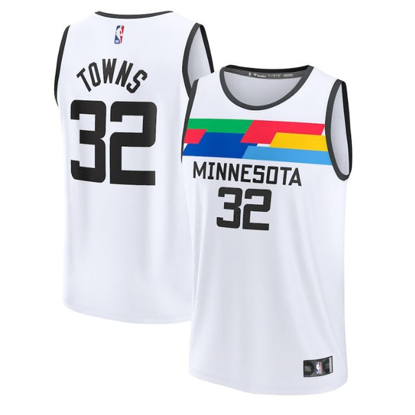 Karl-Anthony Towns Minnesota Timberwolves Unisex 2022/23 Fastbreak Jersey - City Edition - White - Champions Jerseys