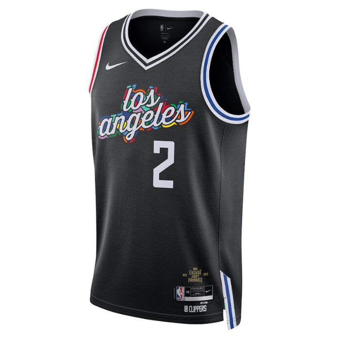 Kawhi Leonard LA Clippers Unisex 2022/23 Swingman Jersey - City Edition - Black - Champions Jerseys