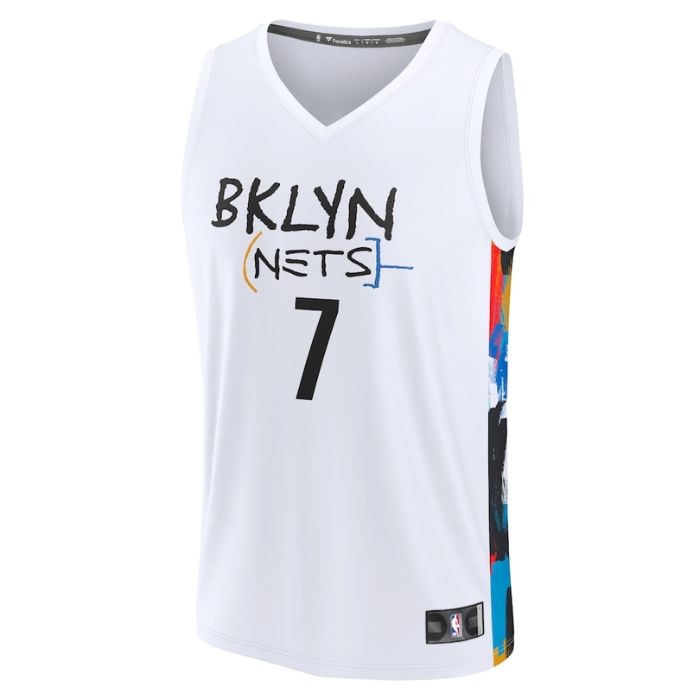 Kevin Durant Brooklyn Nets 2022/23 Fastbreak Jersey - City Edition - White - Champions Jerseys