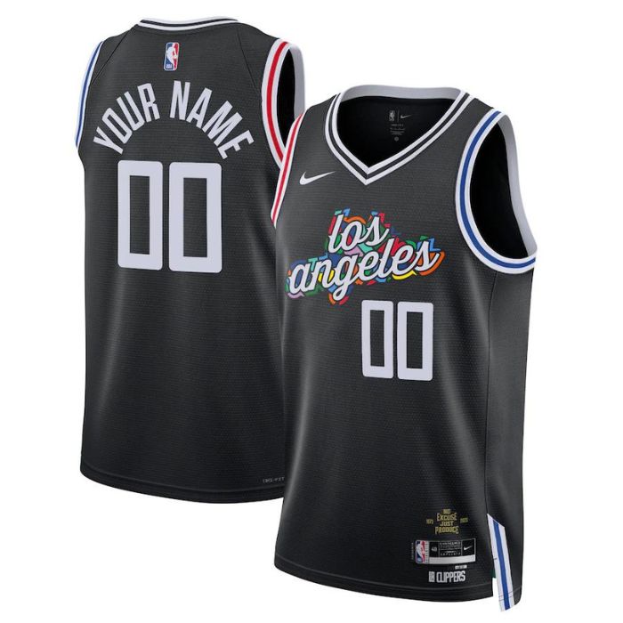 LA Clippers Unisex 2022/23 Swingman Customized Pro Jersey  - City Edition - Black - Champions Jerseys