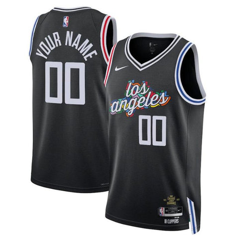 LA Clippers Unisex 2022/23 Swingman Customized Pro Jersey  - City Edition - Black - Champions Jerseys