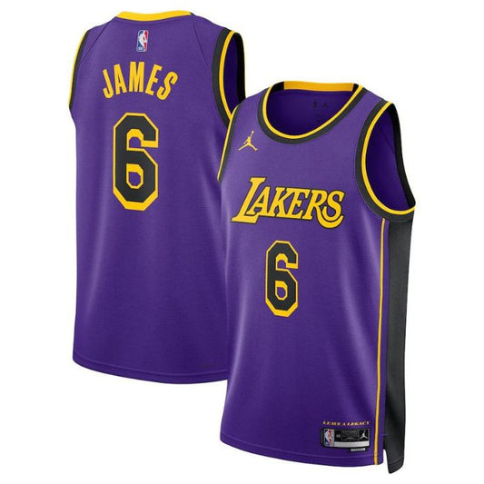 LeBron James Los Angeles Lakers 2022/23 Statement Edition Swingman Jersey - Purple - Champions Jerseys