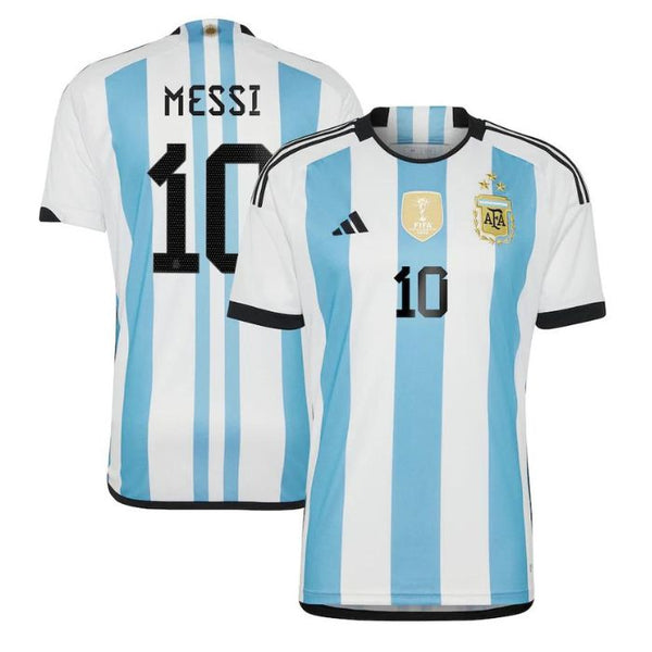 Lionel Messi 10 Argentina National Team 2022/23  Winner Player Jersey - White - Jersey Teams World