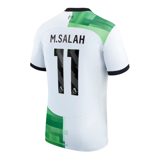 Liverpool Away Shirt - 2023-24 with Player M.Salah 11 printing Jersey - White