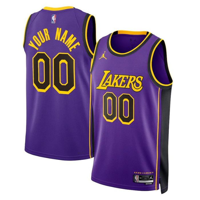 Los Angeles Lakers Unisex 2022/23 Swingman Custom Jersey - Statement Edition - Purple - Champions Jerseys