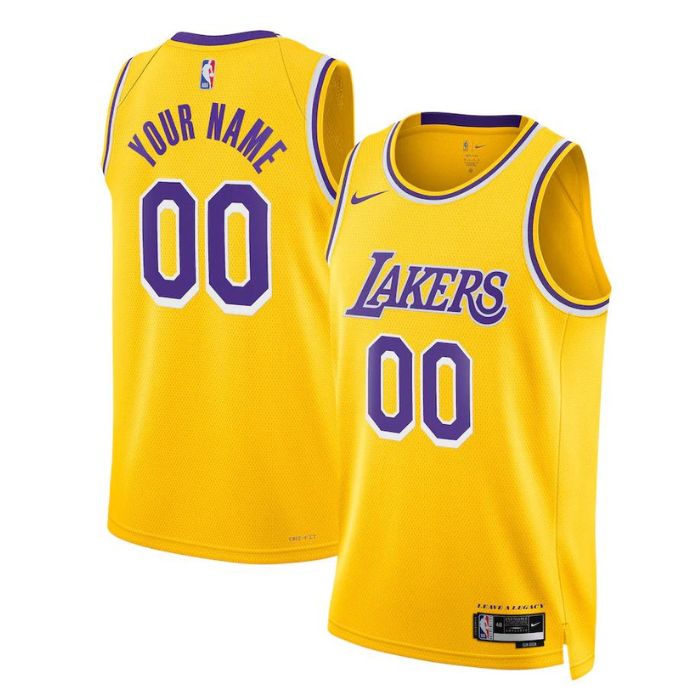 Los Angeles Lakers Unisex 2022/23 Swingman Customized Jersey Gold - Icon Edition - Champions Jerseys
