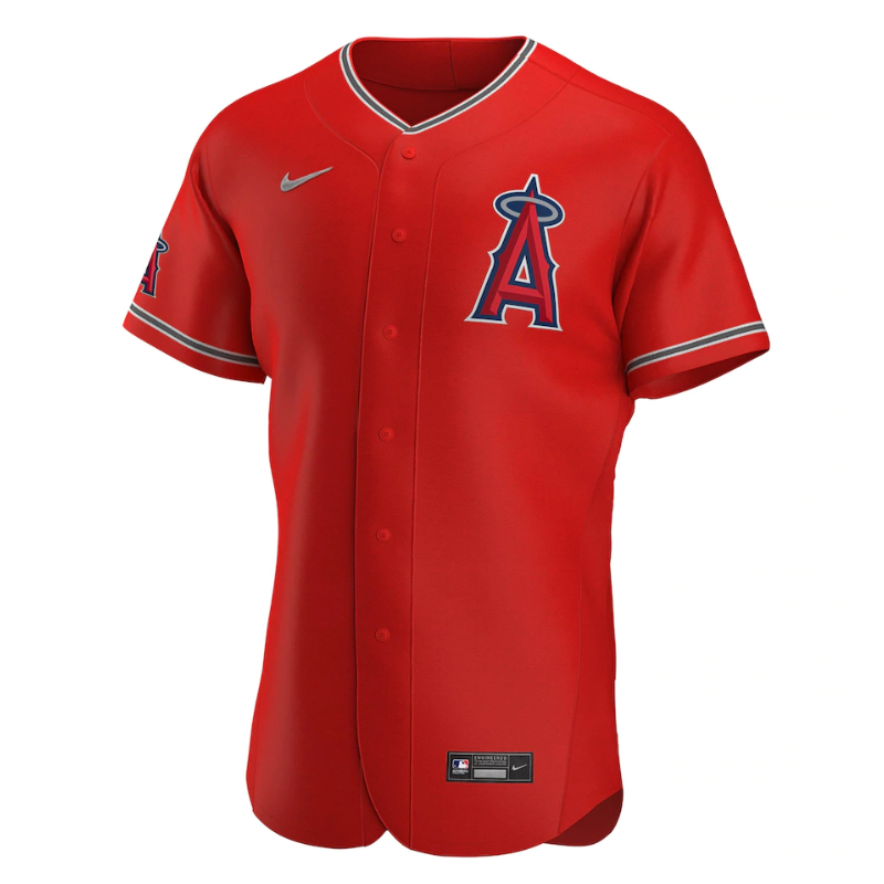Los Angeles Angels Alternate Team Logo Custom Jersey - Red - Champions Jerseys