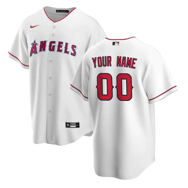 Los Angeles Angels Team Home Customized Jersey - White - Champions Jerseys