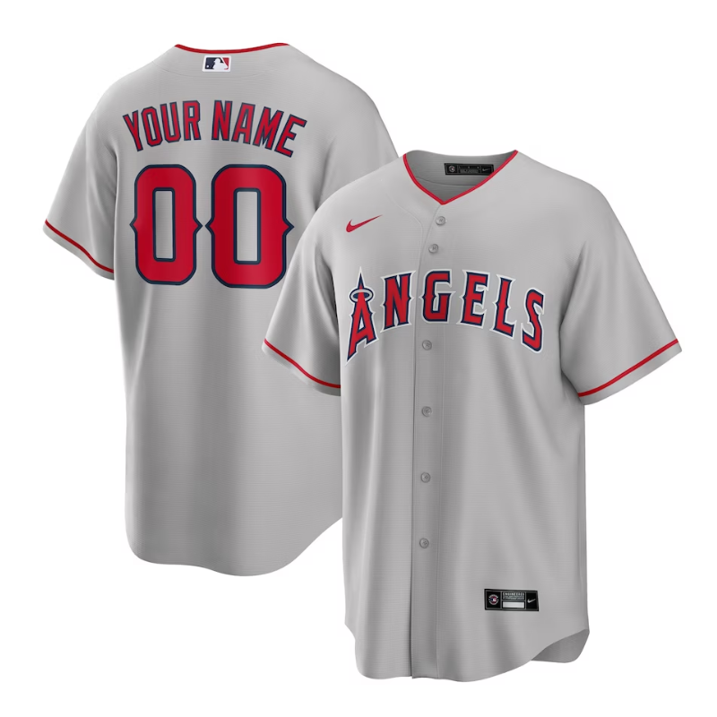 Los Angeles Angels Team Road Custom Jersey - Gray - Champions Jerseys