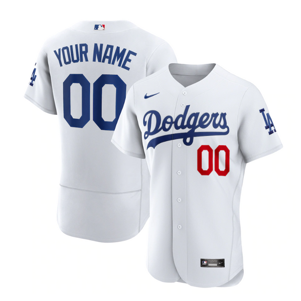 Los Angeles Dodgers Team Home Custom Patch Jersey - White - Champions Jerseys