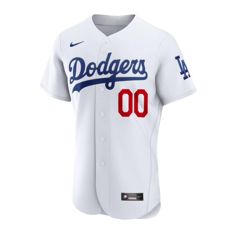 Los Angeles Dodgers Team Home Custom Patch Jersey - White - Champions Jerseys