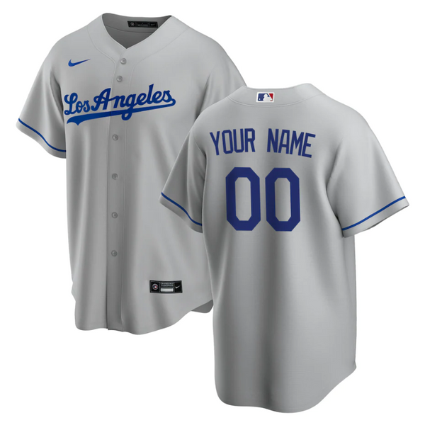 Los Angeles Dodgers Team Road Custom Jersey - Gray - Champions Jerseys