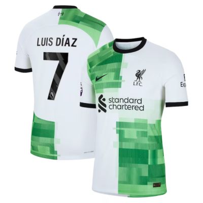 Luis Diaz Liverpool 2023-24 Away Player Jersey - White