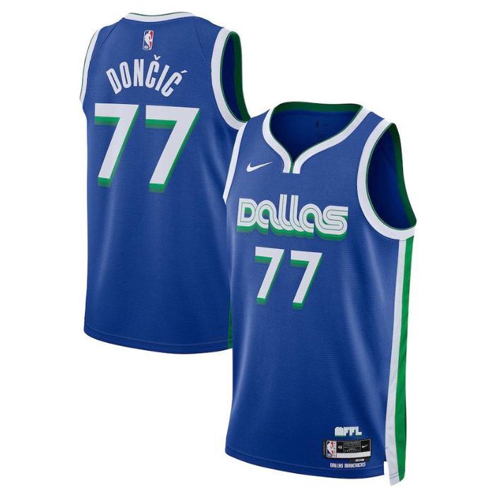 Luka Doncic Dallas Mavericks Unisex 2022/23 Swingman Pro Jersey - City Edition - Blue - Champions Jerseys