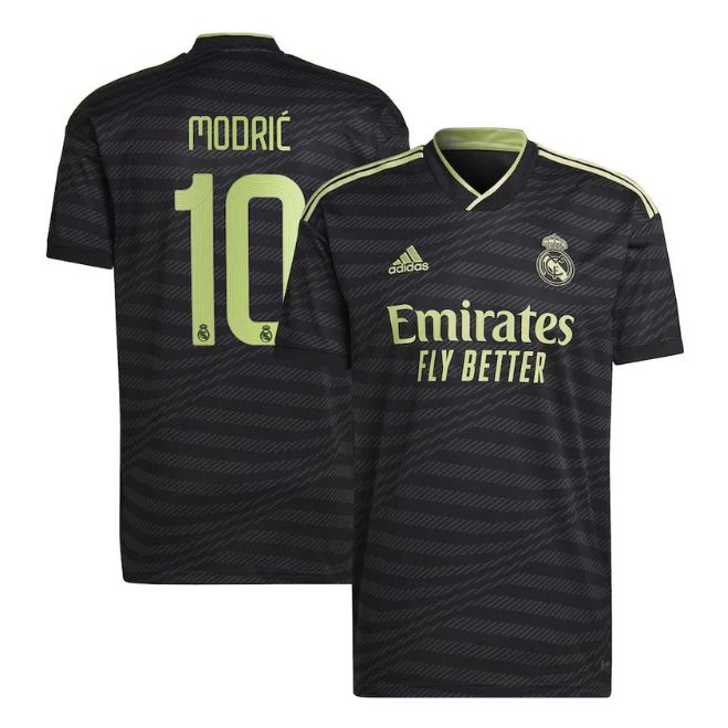 Luka Modric Real Madrid Unisex 2022/23 Third Player Jersey - Black - Jersey Teams World