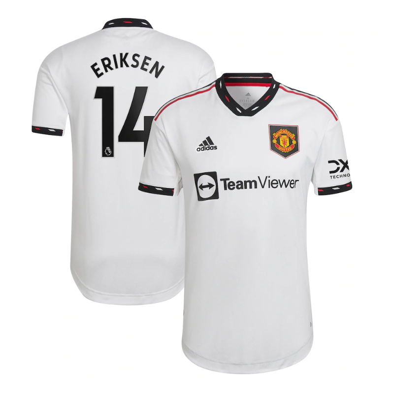 Manchester United Away Shirt   2022-23 with Unisex Jersey Eriksen 14 printing - Jersey Teams World