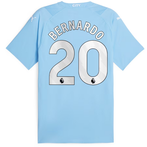 Manchester City Home Shirt 2023-24 with Jersey Bernardo 20 printing - Blue - Jersey Teams World