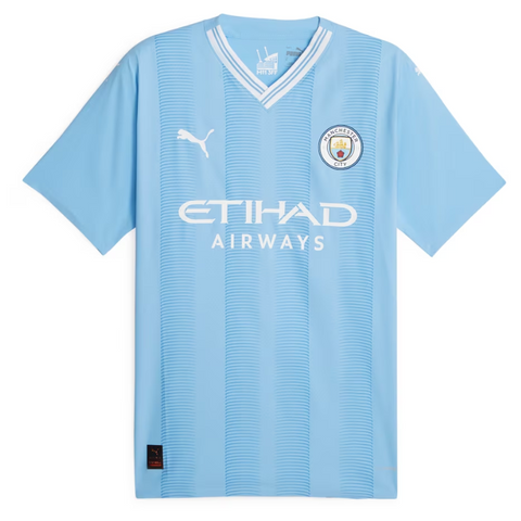 Manchester City Home Shirt 2023-24 with Mahrez 26 printing Jersey - Blue - Jersey Teams World