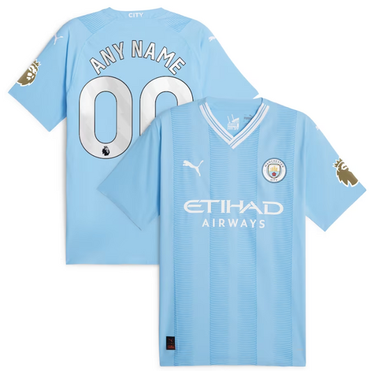 Manchester City Team 2023/24 Customized Jersey - Sky Blue - Jersey Teams World