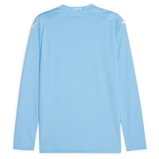 Manchester City Team 2023/24 Home Long Sleeve Custom Jersey - Sky Blue - Jersey Teams World