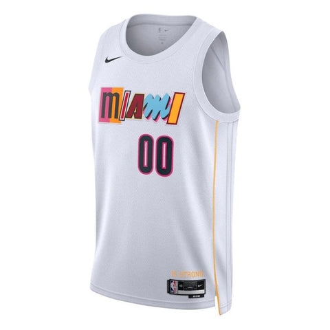 Miami Heat Unisex 2022/23 Swingman Custom Pro Official Jersey - City Edition - White - Champions Jerseys