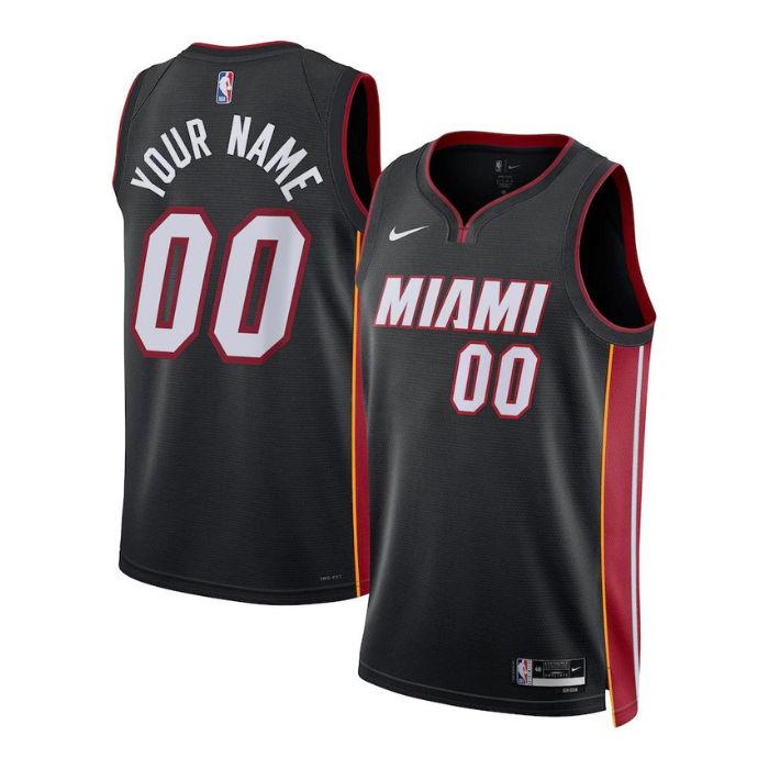 Miami Heat Unisex 2022/23 Swingman Customized Jersey Black - Icon Edition - Champions Jerseys