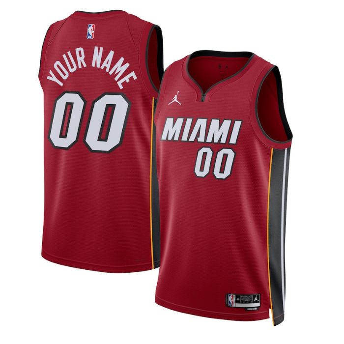Miami Heat  Unisex 2022/23 Swingman Customized Jersey - Statement Edition - Red - Champions Jerseys
