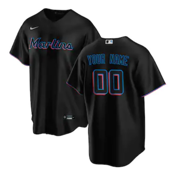 Miami Marlins Team Alternate Custom Jersey - Black - Champions Jerseys