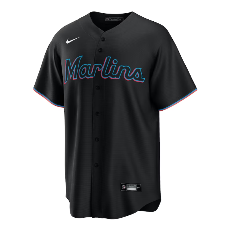 Miami Marlins Team Alternate Custom Jersey - Black - Champions Jerseys