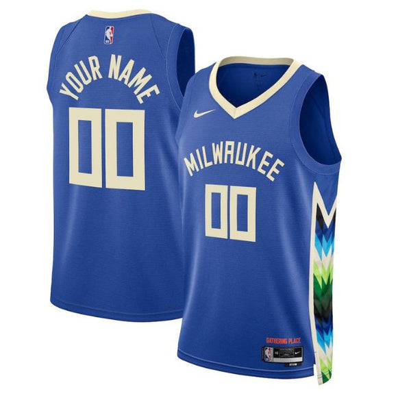 Milwaukee Bucks  Unisex 2022/23 Swingman Custom Jersey - City Edition - Royal - Champions Jerseys