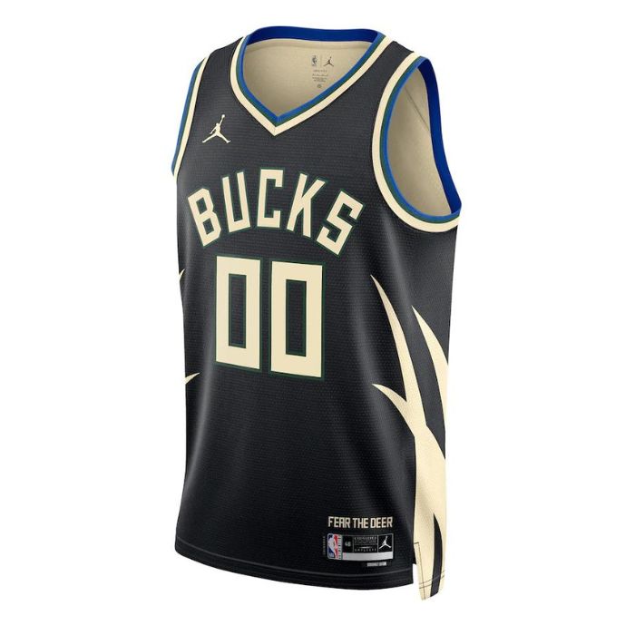 Milwaukee Bucks Unisex 2022/23 Swingman Custom Pro Jersey - Statement Edition - Black - Champions Jerseys