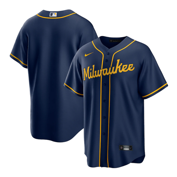 Milwaukee Brewers Alternate Team Custom Jersey - Navy - Champions Jerseys