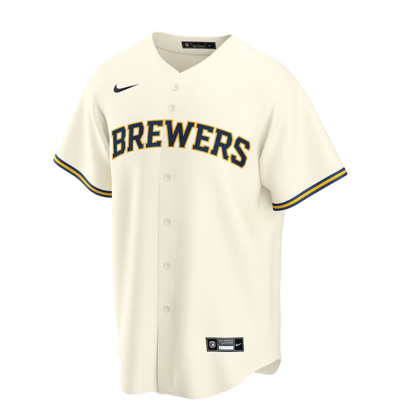 Milwaukee Brewers Team Home Custom Jersey - Cream - Champions Jerseys