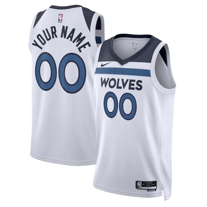 Minnesota Timberwolves Unisex 2022/23 Swingman Custom Jersey White - Association Edition - Champions Jerseys