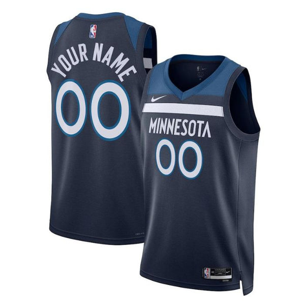 Minnesota Timberwolves Unisex 2022/23 Swingman Custom Pro Jersey Navy - Icon Edition - Champions Jerseys