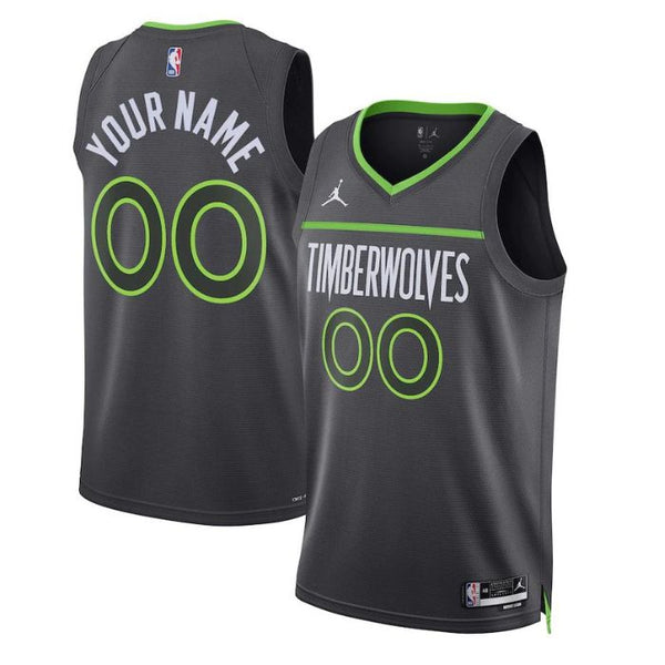 Minnesota Timberwolves Unisex 2022/23 Swingman Custom Pro Official Jersey - Statement Edition - Black - Champions Jerseys