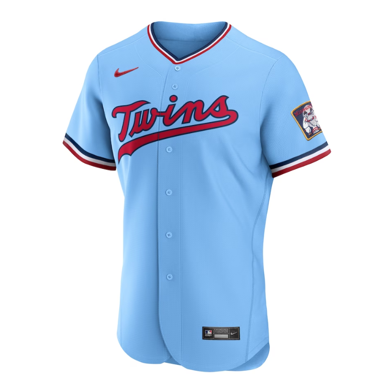 Minnesota Twins Alternate Team Logo Custom Jersey - Light Blue - Champions Jerseys