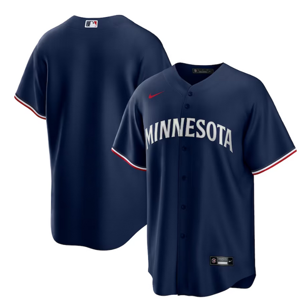 Minnesota Twins Alternate Team Logo Customized Jersey - Navy - Champions Jerseys