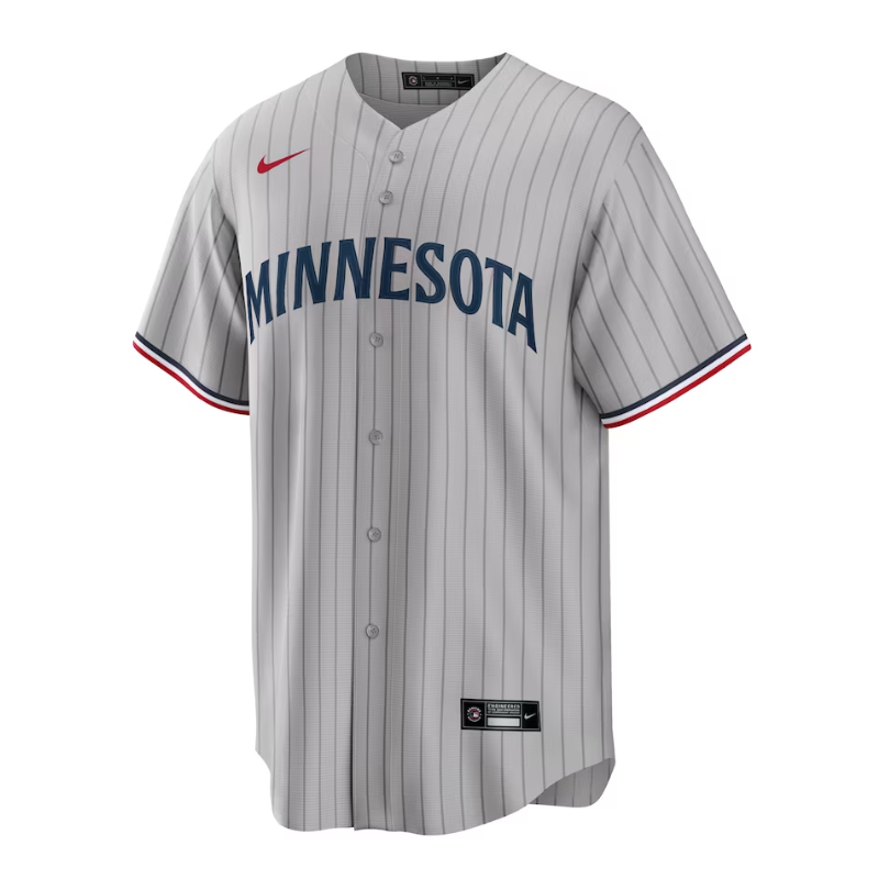 Minnesota Twins Road Team Customized Jersey - Gray - Champions Jerseys